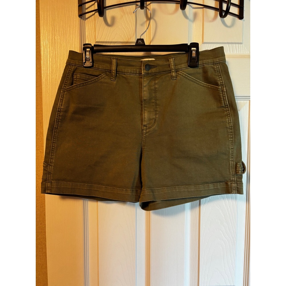 Wonderly Womens High Rise Utility Carpenter Shorts Olive Green Size 8